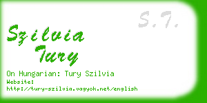 szilvia tury business card